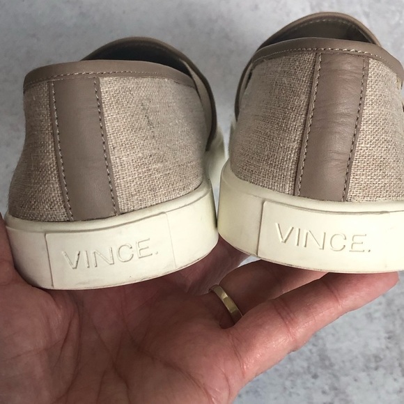Vince Women’s Sneaker Preston Natural Linen Slip On Loafer Flat Size 6.5 - Picture 7 of 12